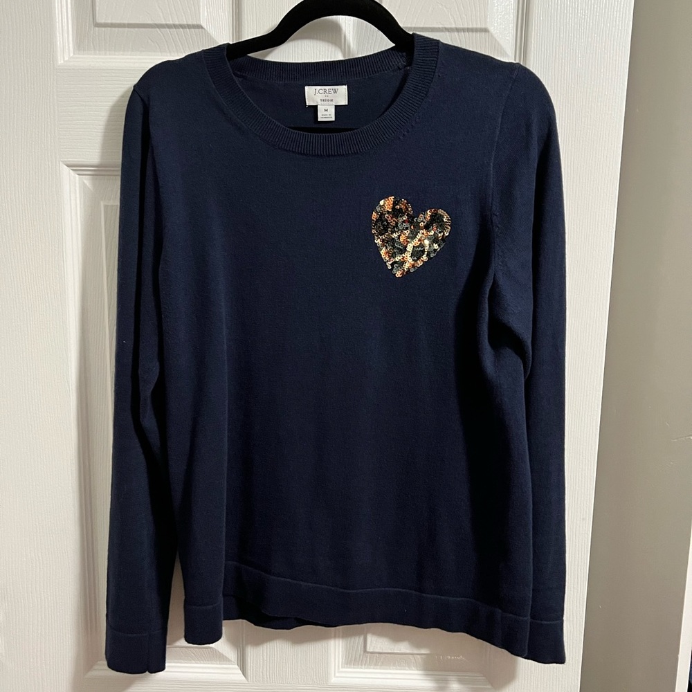 J.Crew Factory Teddi Navy Sweater Women Size Medium